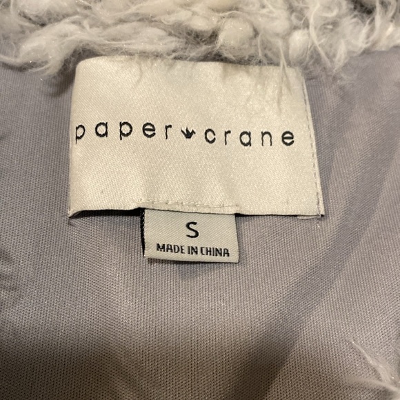 Paper Crane Fuzzy Open Front Vest Size Small in Like New Condition - Picture 3 of 7